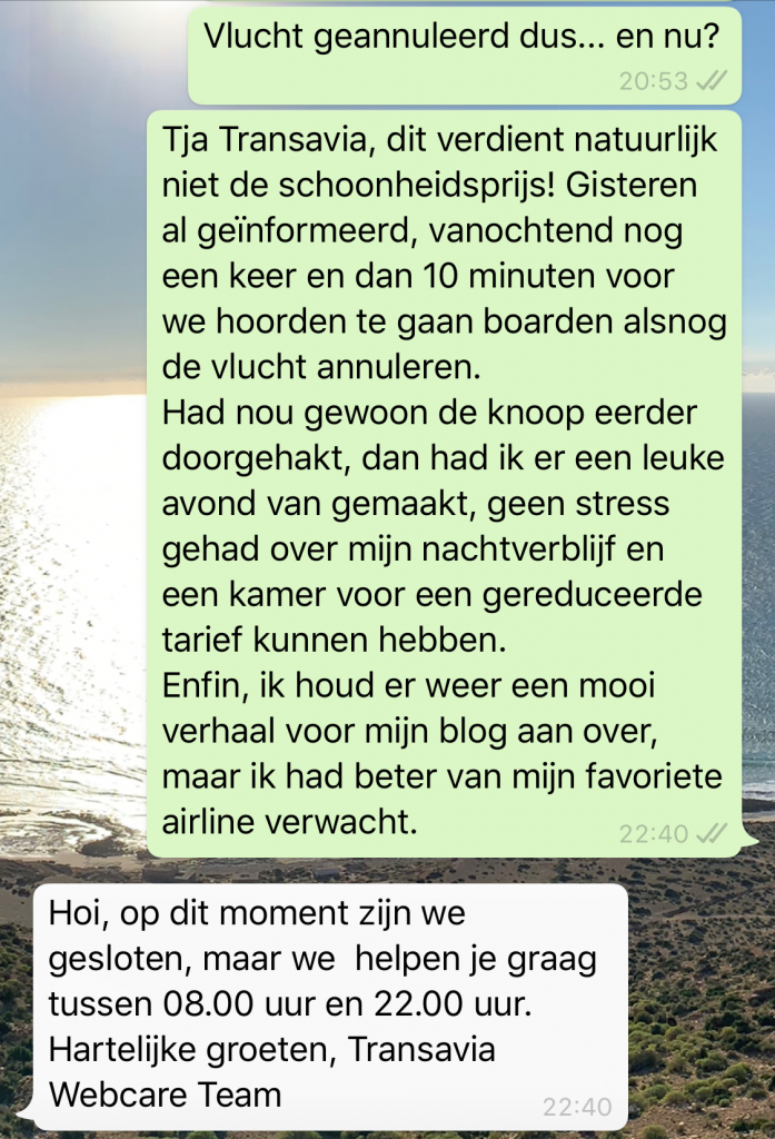 WhatsApp chat Transavia 3 - straightfrom.nl