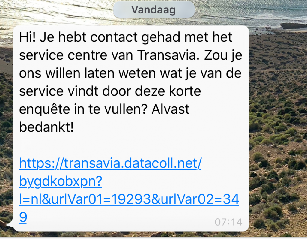 Whatsapp chat Transavia 5 - straightfrom.nl